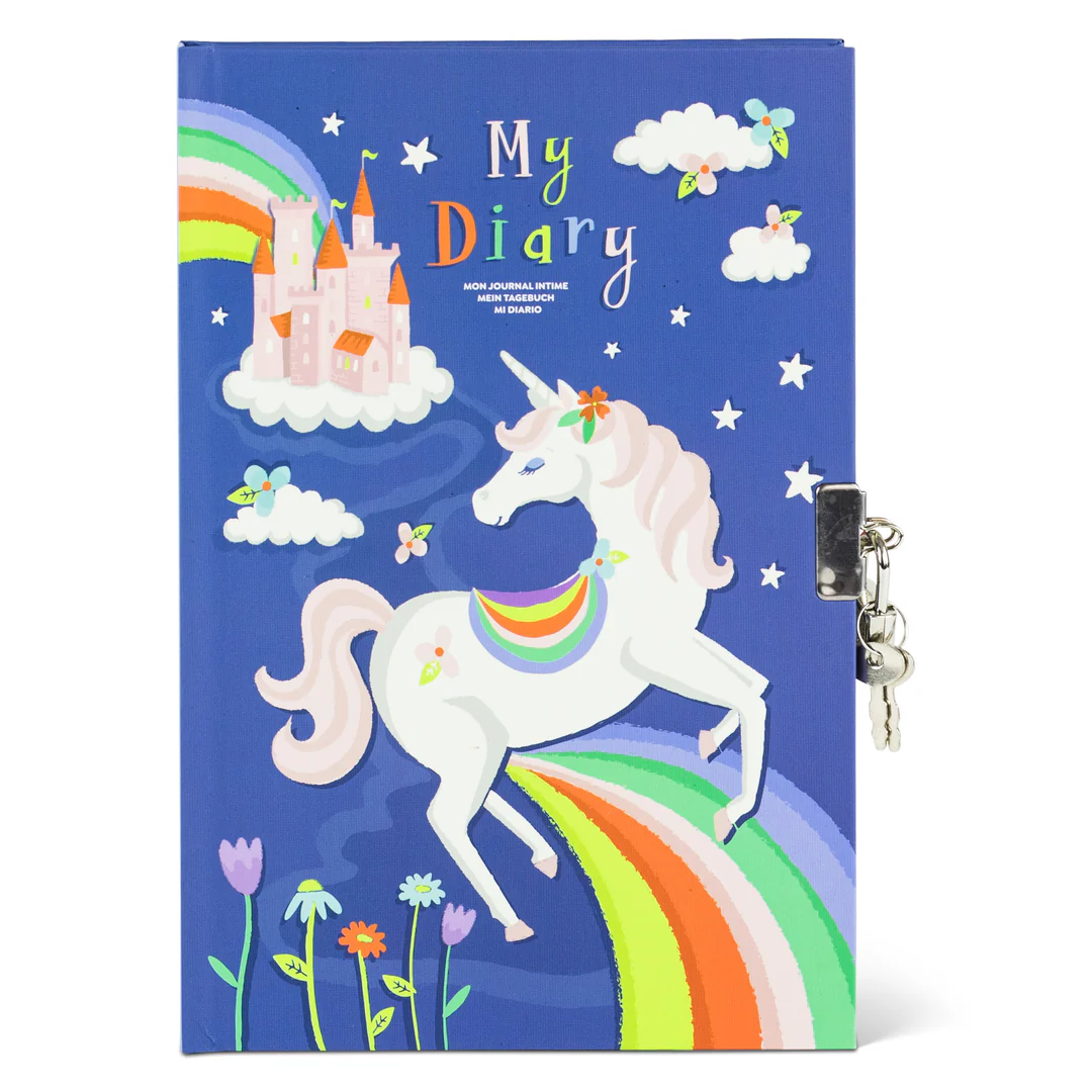 Tiger Tribe | Lockable Diary - Unicorn Rainbows