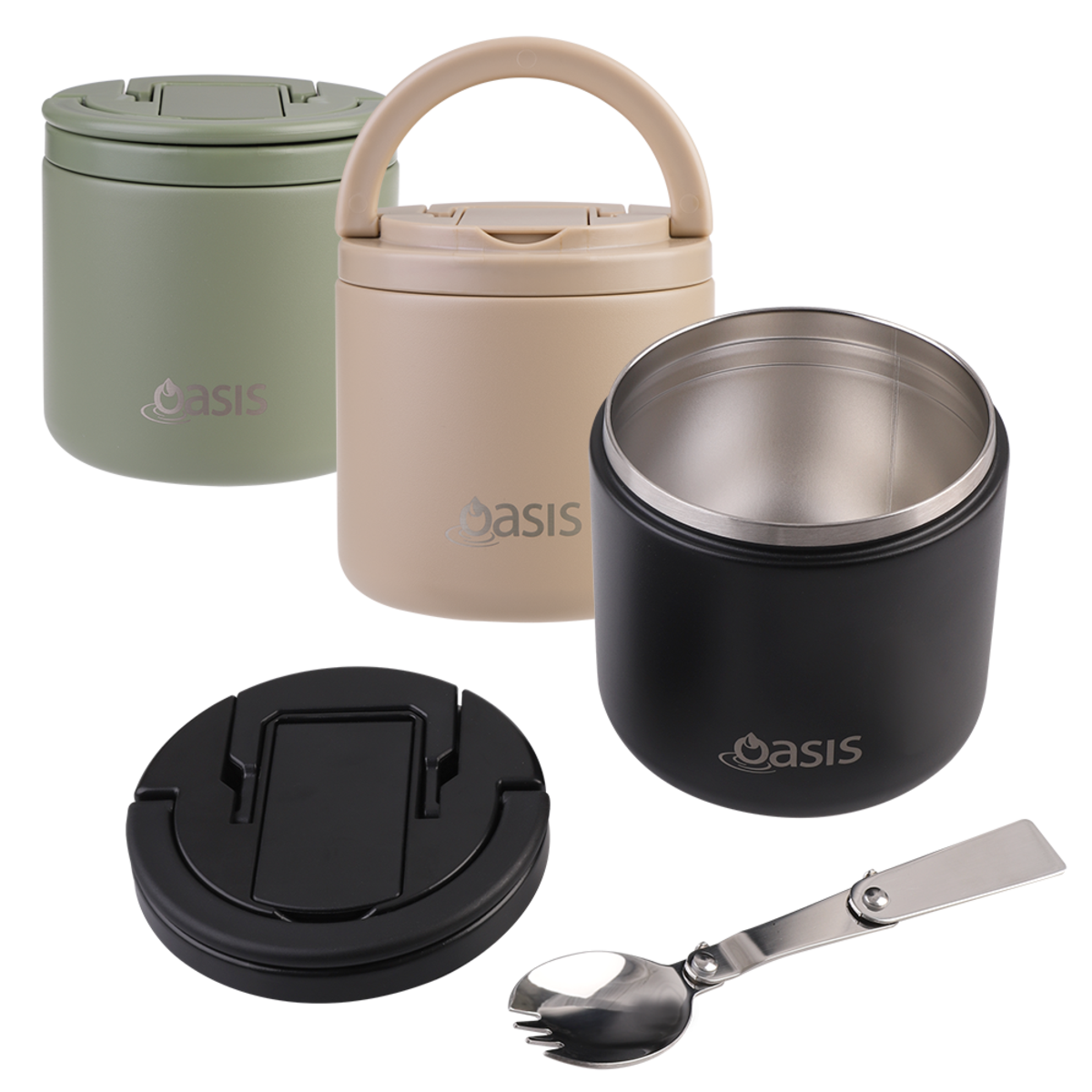 Oasis | Stainless Steel Double Wall Insulated Food Flask 550ml with Spork
