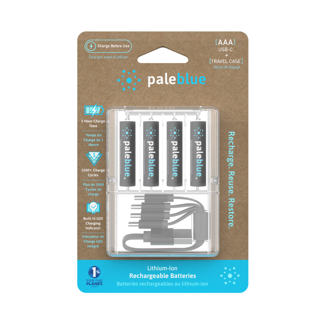 Paleblue USB Rechargeable Batteries | AAA x 4 Pack