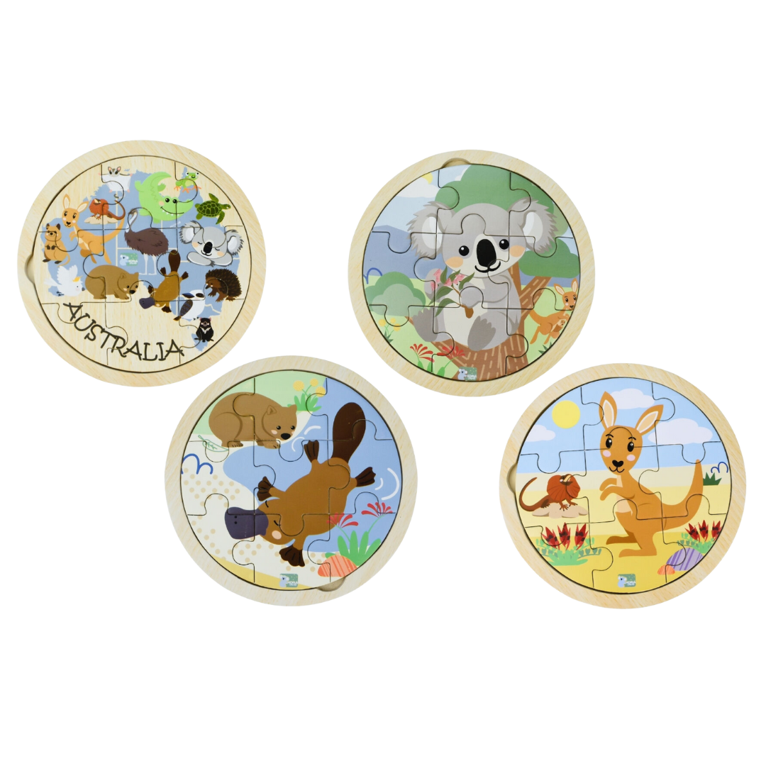 Wooden Australian Animals Puzzle 9 pieces by Koala Dream