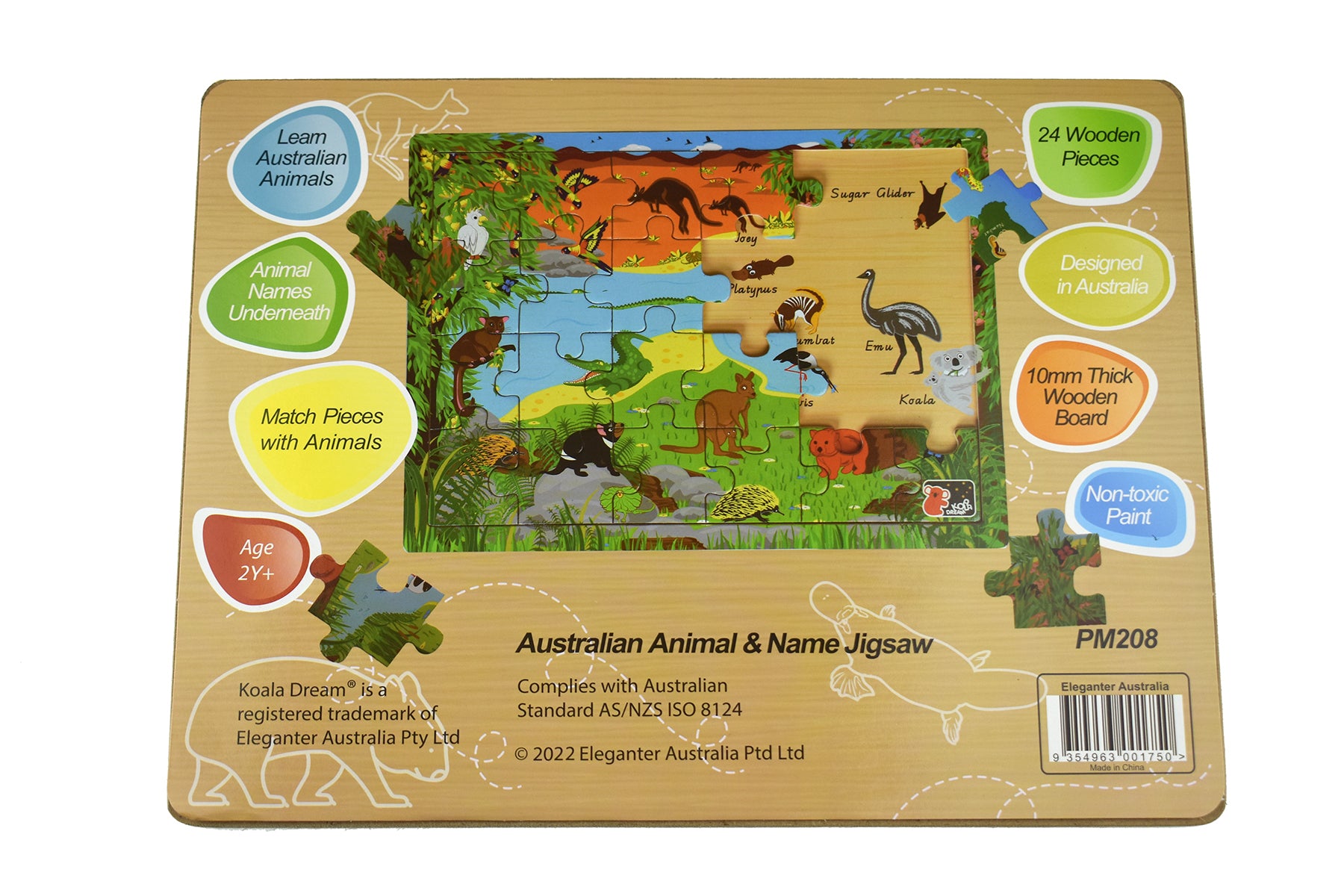 Australian Animal and Name Puzzle 24pc by Koala Dream
