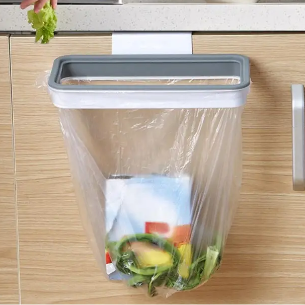 Portable Hanging Rubbish Bag Holder with Lid