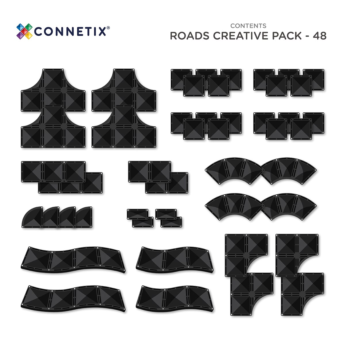 Connetix Roads | 48 pieces Creative Pack