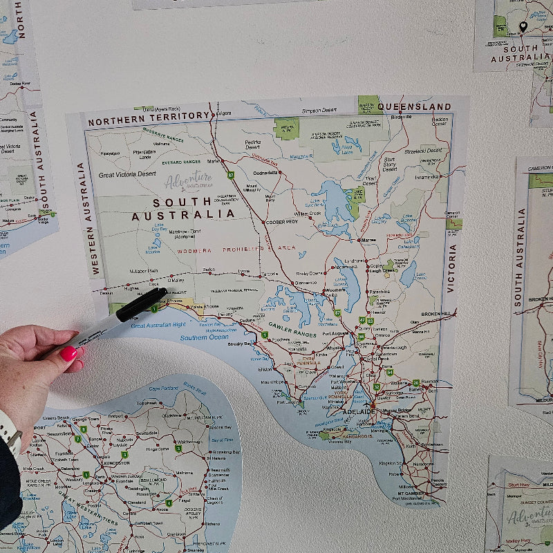 Map of South Australia Sticker – Peel & Stick Australian Road Trip Map