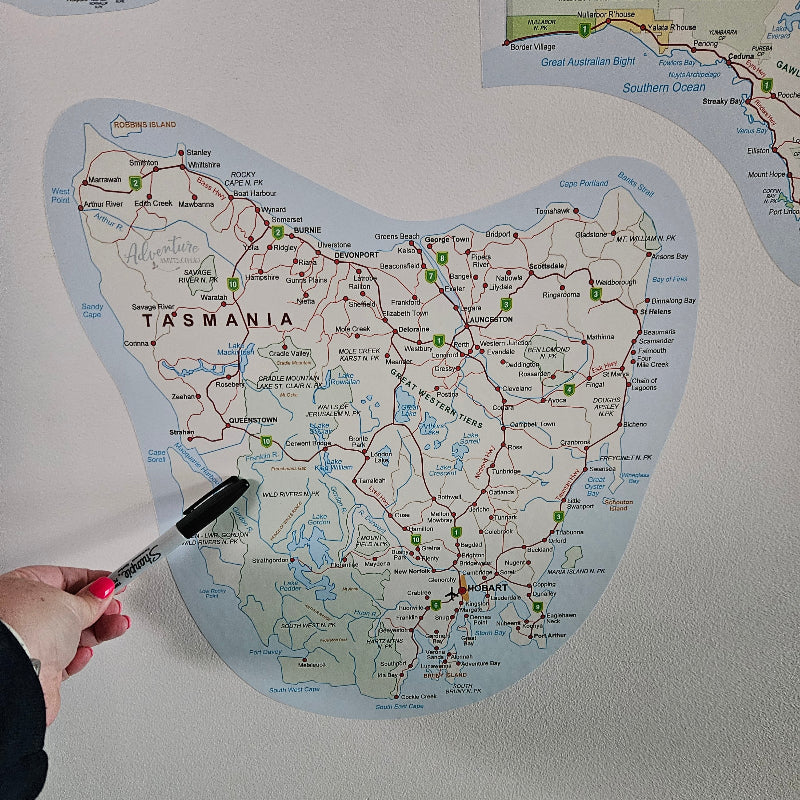 Map of Tasmania Sticker | Travel Tracker for Aussie Adventures