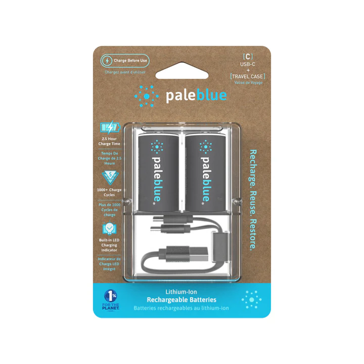 Paleblue USB Rechargeable Batteries | C x 2 Pack