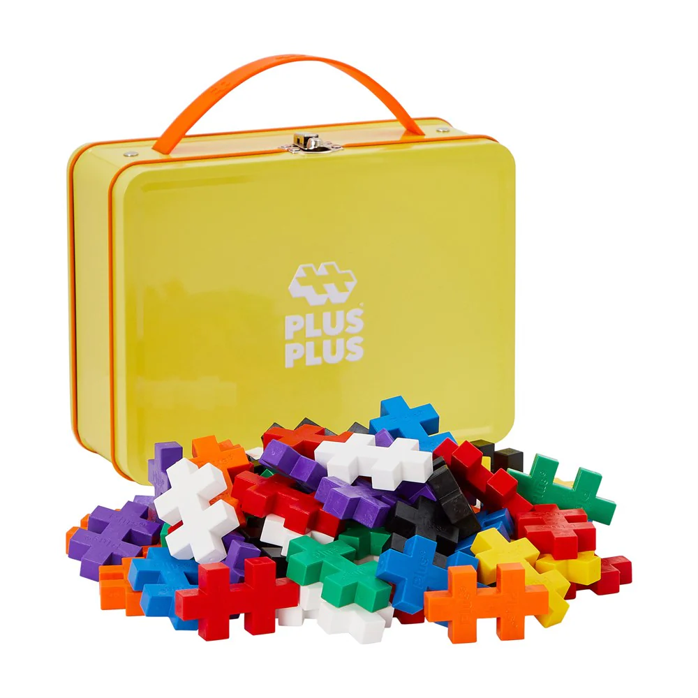 Plus-Plus 70 Pc BIG Metal Suitcase | Basic Yellow