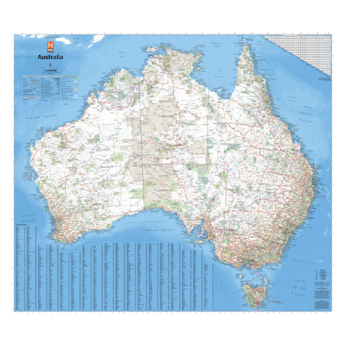 Hema Maps Large Laminated Wall Map of Australia 1000 x 875 in TUBE