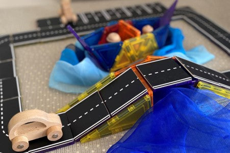 Learn & Grow Magnetic Tile Topper - Road Pack 40 Piece