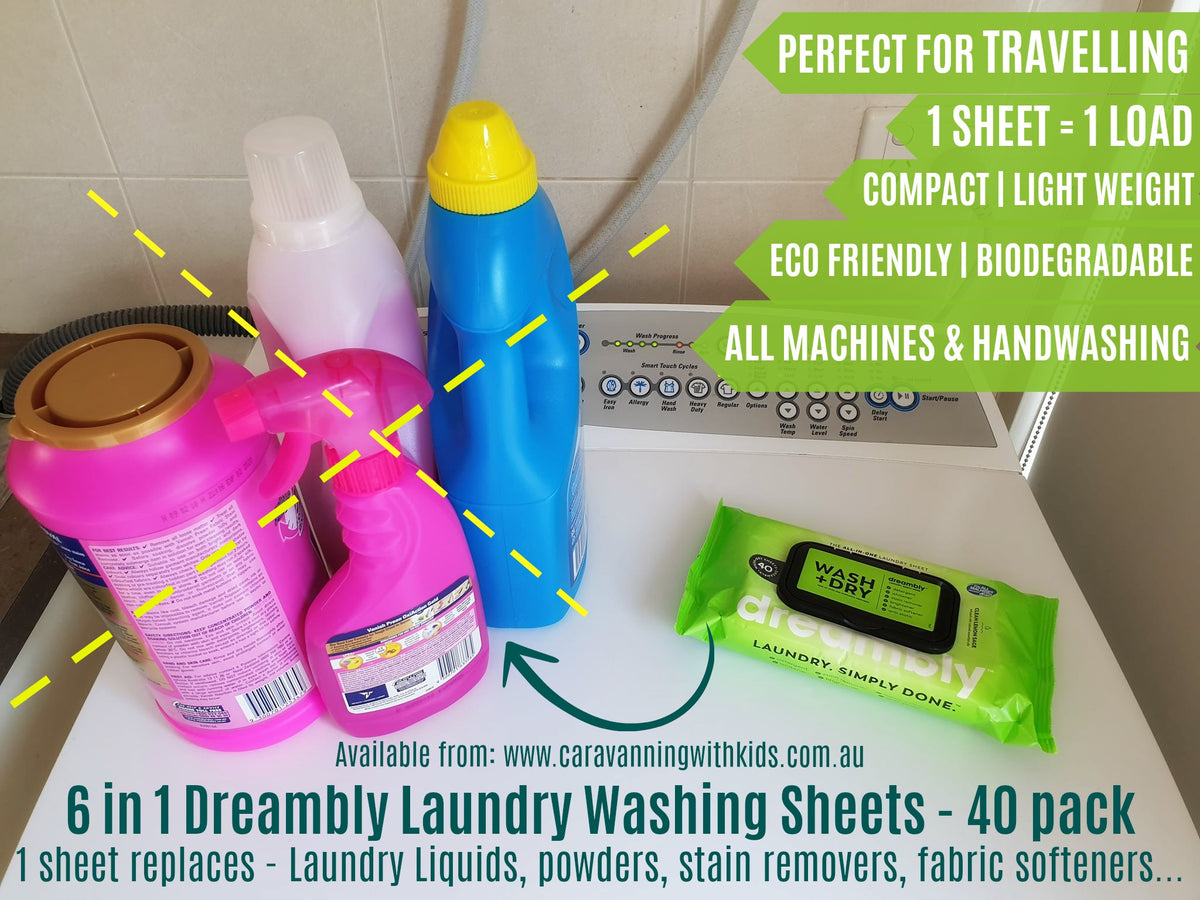 Dreambly Washing Sheets 40 Pack Eco Friendly Biodegradable Laundry
