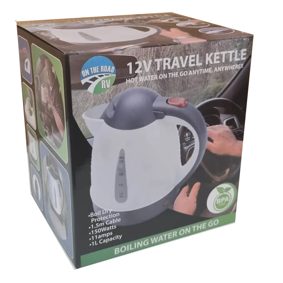 12 Volt 1L Travel Kettle – White
