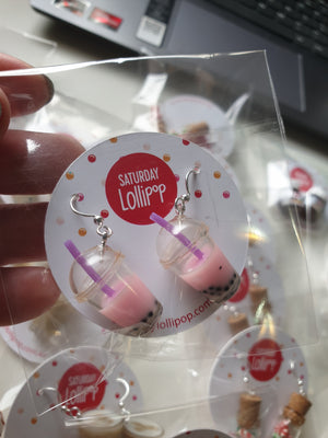 Saturday Lollipop Earrings | Bubble Tea