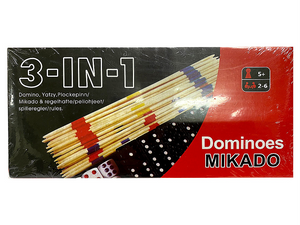 3 in 1 | Dominoes Mikado Pick-Up Sticks