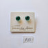 Samantha Abbott Glass Earrings Emerald Glitter studs on card 