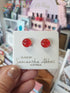 Samantha Abbott Glass Earrings Red colour held in store