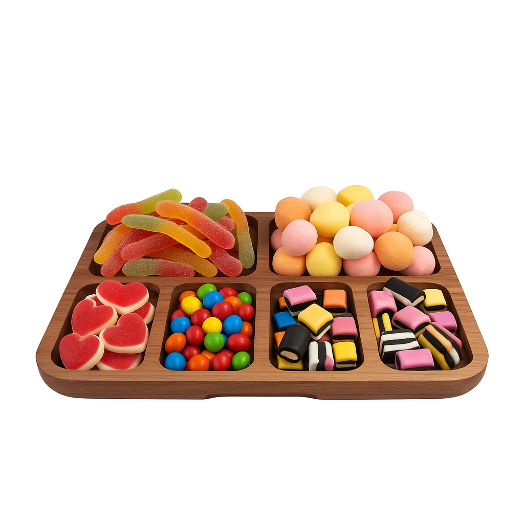 Wooden Grazing Box with Lid | 6 Compartment | Alfresco Lane