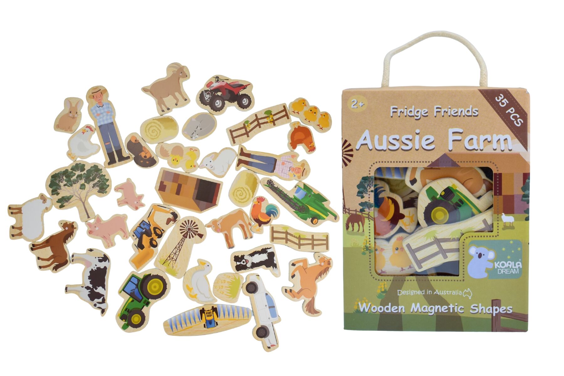Fridge Friends Wooden Magnets | Aussie Farm Animals 36 pcs