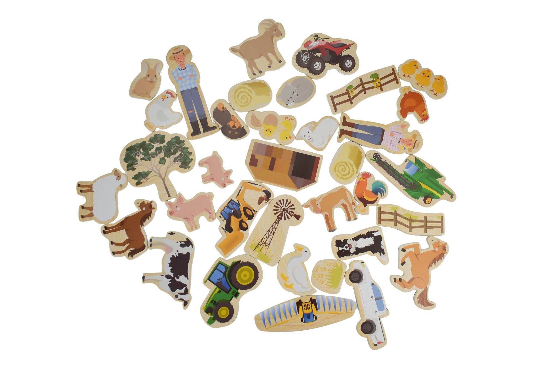Fridge Friends Wooden Magnets | Aussie Farm Animals 36 pcs