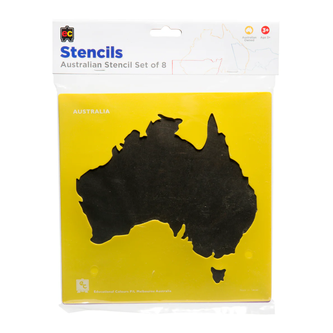 Australia and states stencil set of 8
