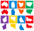 Australia and states stencil set of 8