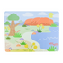 Australian animal wooden puzzle board with colourful outback landscape and empty animal spaces — Adventure Awaits