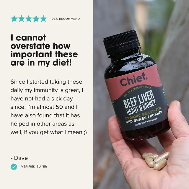 Chief Nutrition | Beef Liver, Heart & Kidney Immunity Boost 120 Capsules
