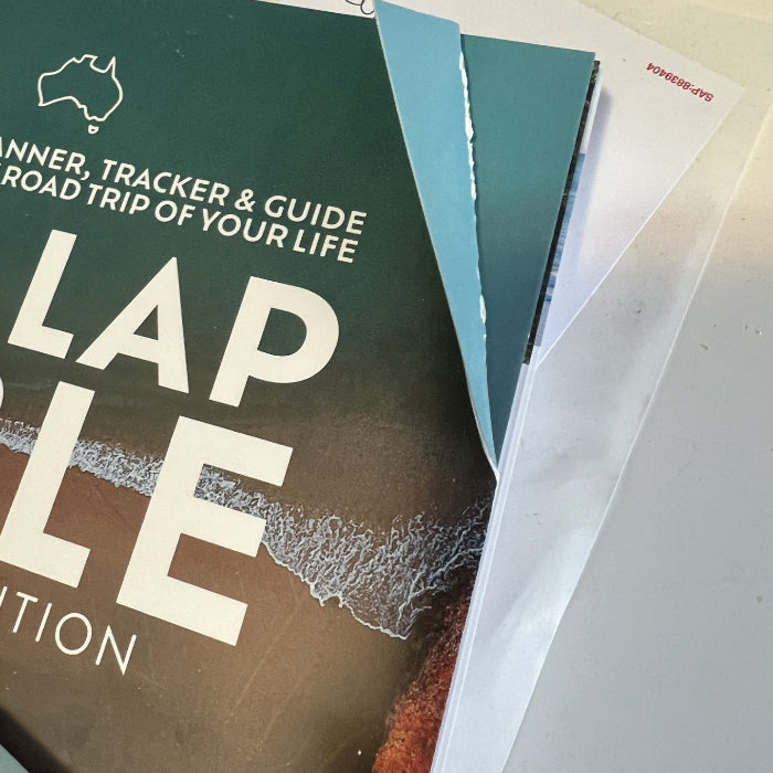 Close-up of Big Lap Bible expanded edition road trip planner pages Adventure Awaits