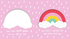Rainbow pop it board book activity page with pink background and squeeze-and-find bubbles — Adventure Awaits
