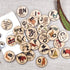 Australian alphabet timber discs with native animals, landmarks and drawstring bag — Adventure Awaits
