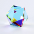 CMY Cube The Motus with cool blue, yellow and rainbow geometric reflections, Adventure Awaits