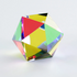 CMY Cube The Mundus with colourful geometric reflections on a white background, Adventure Awaits