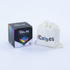 CMY Cubes gift box beside a white drawstring storage bag on a white background, Adventure Awaits