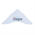 Clear CMY Cubes display stand with triangular shape and curved base, Adventure Awaits