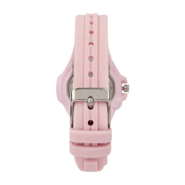 back of pink cactus mentor watch on white backgroun