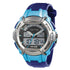 Blue and navy Cactus analogue-digital kids' watch with silver bezel and 100m water resistance, Adventure Awaits
