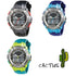 Black, blue and green Cactus analogue-digital kids' watches with 100m water resistance, Adventure Awaits