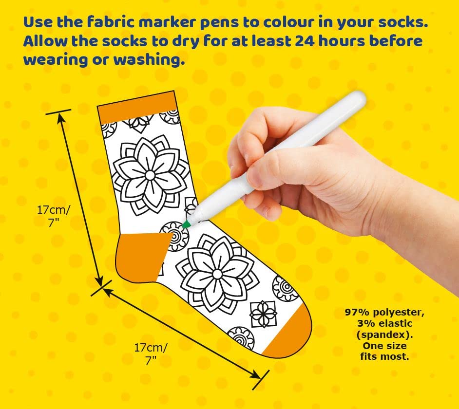 Doodle Socks Colour Your Own Socks by Buddy & Barney