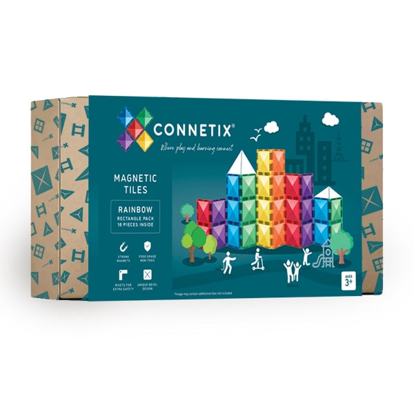 Connetix Rainbow | 18 Piece Rectangle Pack
