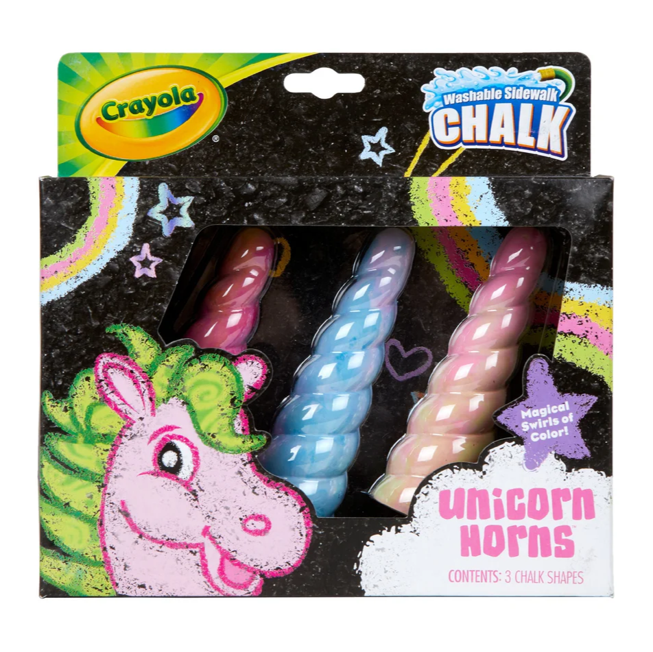 Crayola unicorn horns chalk rainbow colours in box