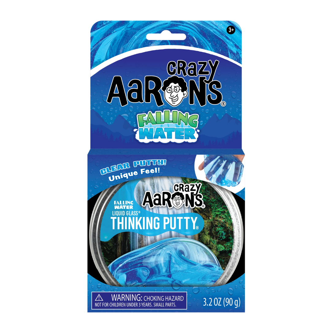 Crazy Aaron's Thinking Putty | 4" Tin | Falling Water Liquid Glass