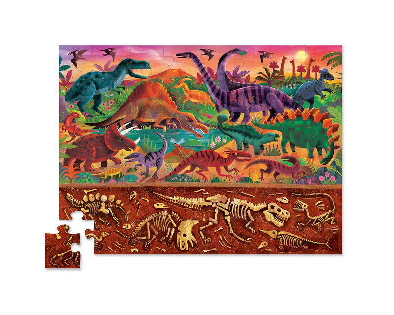 Crocodile Creek | Above and Below Dinosaur Puzzle 48pcs
