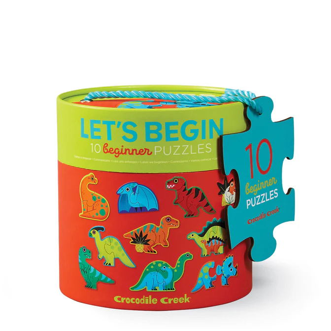 Crocodile creek lets begin dinosaurs puzzle in tub.