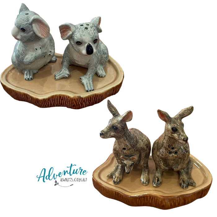 Porcelain salt and pepper shakers Australian animals