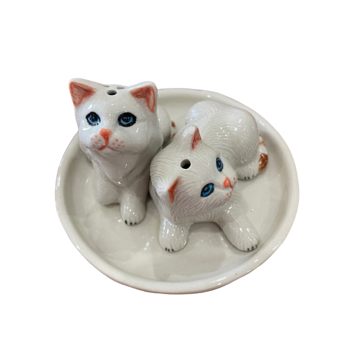 Ceramic cat salt and pepper shakers