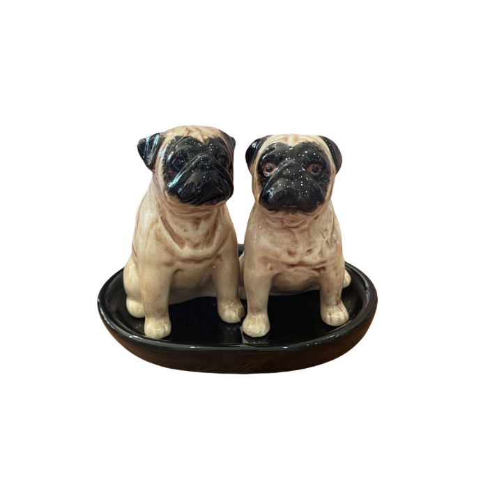 Ceramic Pug salt and pepper shakers