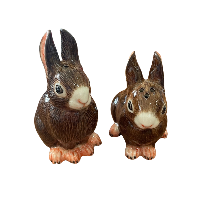 Ceramic rabbit salt and pepper shakers