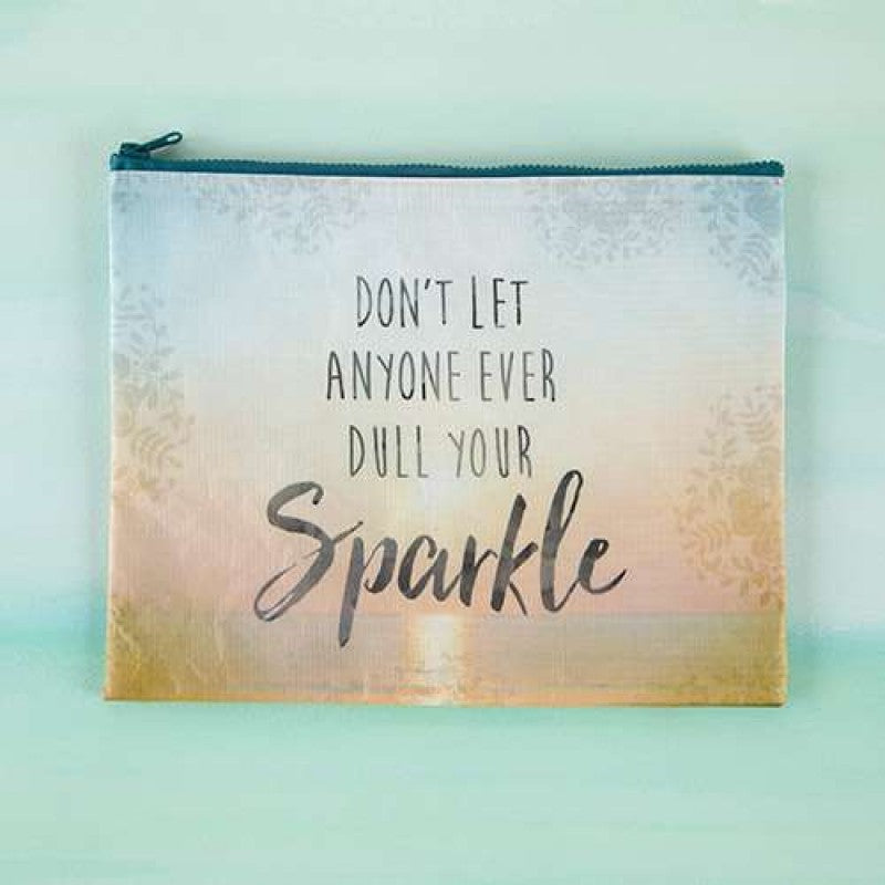 "Don't Let Anyone Dull Your Sparkle" Recycled Zip Pouch