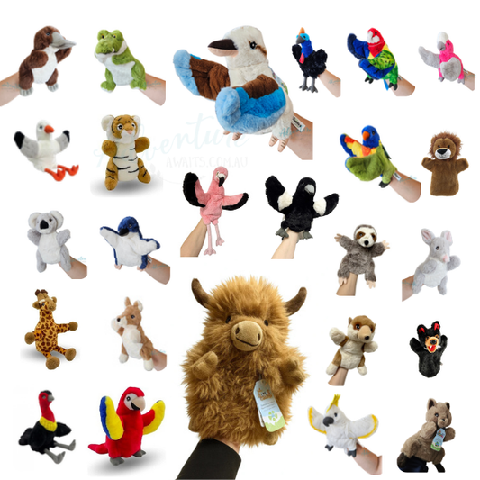 Puppets for Kids & Adults Hand, Finger & Eco Puppets Adventure Awaits