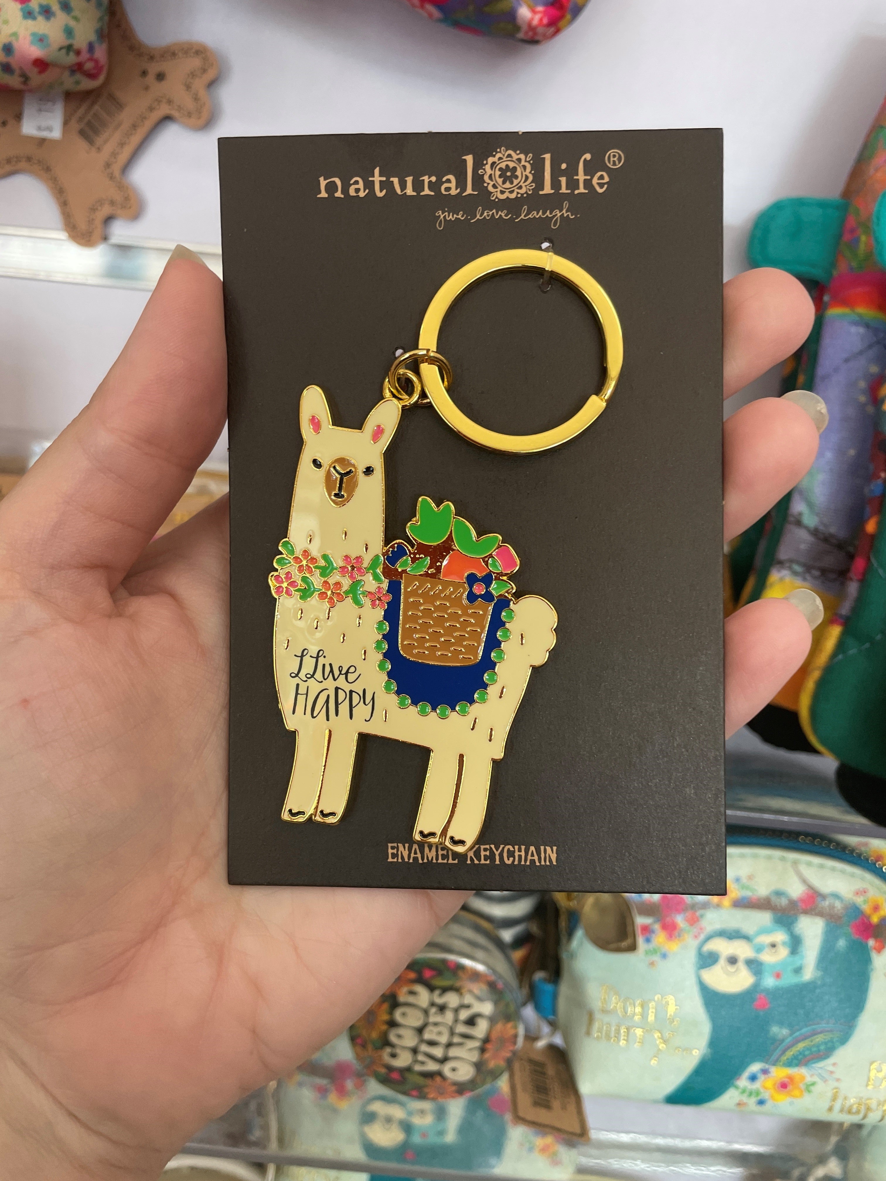 Enamel Keyring by Natural Life | Unicorn or Llama