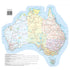 Map of Australia caravan sticker application instructions with barcode, steps for a smooth, bubble free fit — Adventure Awaits